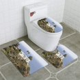 thumbnail image 1 of PUDMAD Malibu Homes Coastal Bluff 3 Piece Bathroom Rugs Set Bath Rug Contour Mat and Toilet Lid Cover, 1 of 2