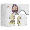 thumbnail image 1 of PUDMAD Mamaste and Cat 3 Piece Bathroom Rugs Set Bath Rug Contour Mat and Toilet Lid Cover, 1 of 2