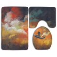 thumbnail image 1 of PUDMAD Man Boat Outer Space Colorful Cloud 3 Piece Bathroom Rugs Set Bath Rug Contour Mat and Toilet Lid Cover, 1 of 2