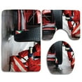 thumbnail image 1 of PUDMAD Man Cave Professional Racing Team at Work Pit Stop Racecar Fast Tyre Changing 3 Piece Bathroom Rugs Set Bath Rug Contour Mat and Toilet Lid Cover, 1 of 2