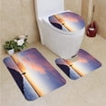 thumbnail image 1 of PUDMAD Man Standing Jetty 3 Piece Bathroom Rugs Set Bath Rug Contour Mat and Toilet Lid Cover, 1 of 2