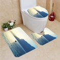 thumbnail image 1 of PUDMAD Man a Canoe Fishing Under an Amazing Sunset 3 Piece Bathroom Rugs Set Bath Rug Contour Mat and Toilet Lid Cover, 1 of 2
