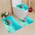 thumbnail image 1 of PUDMAD Manatee Swimming Under Waters sea 3 Piece Bathroom Rugs Set Bath Rug Contour Mat and Toilet Lid Cover, 1 of 2