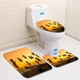 thumbnail image 1 of PUDMAD Manhattan Beach Pier at Sunset Los Angeles California 3 Piece Bathroom Rugs Set Bath Rug Contour Mat and Toilet Lid Cover, 1 of 2
