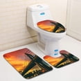 thumbnail image 1 of PUDMAD Manhattan Bridge in New York City 3 Piece Bathroom Rugs Set Bath Rug Contour Mat and Toilet Lid Cover, 1 of 2