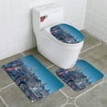 thumbnail image 1 of PUDMAD Manhattan Skyline View at Dusk 3 Piece Bathroom Rugs Set Bath Rug Contour Mat and Toilet Lid Cover, 1 of 2