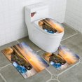 thumbnail image 1 of PUDMAD Manzamo Cape Okinawa 3 Piece Bathroom Rugs Set Bath Rug Contour Mat and Toilet Lid Cover, 1 of 2