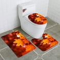 thumbnail image 1 of PUDMAD Maple Leaf red Autumn 3 Piece Bathroom Rugs Set Bath Rug Contour Mat and Toilet Lid Cover, 1 of 2