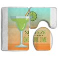 thumbnail image 1 of PUDMAD Margarita Squeeze Me Baby One More Lime 3 Piece Bathroom Rugs Set Bath Rug Contour Mat and Toilet Lid Cover, 1 of 2