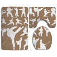 thumbnail image 1 of PUDMAD Martial Arts Fighting Silhouette 3 Piece Bathroom Rugs Set Bath Rug Contour Mat and Toilet Lid Cover, 1 of 2