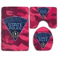 thumbnail image 1 of PUDMAD Massachusetts Police 3 Piece Bathroom Rugs Set Bath Rug Contour Mat and Toilet Lid Cover, 1 of 2