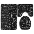 thumbnail image 1 of PUDMAD Math Formula Equation Black 3 Piece Bathroom Rugs Set Bath Rug Contour Mat and Toilet Lid Cover, 1 of 2
