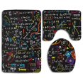 thumbnail image 1 of PUDMAD Math Linear Mathematics 3 Piece Bathroom Rugs Set Bath Rug Contour Mat and Toilet Lid Cover, 1 of 2
