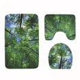 thumbnail image 1 of PUDMAD Mats Waves Printed 3 Piece Bathroom Rugs Set Bath Rug Contour Mat and Toilet Lid Cover, 1 of 2