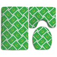 thumbnail image 1 of PUDMAD Mauritania Flag Weave 3 Piece Bathroom Rugs Set Bath Rug Contour Mat and Toilet Lid Cover, 1 of 2