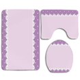 thumbnail image 1 of PUDMAD Mauve Old Fashion Ornate Lace Classical Polka Dots Background 3 Piece Bathroom Rugs Set Bath Rug Contour Mat and Toilet Lid Cover, 1 of 2