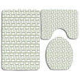 thumbnail image 1 of PUDMAD Maze Shaped Squares Rectangulars Lines Modern Pistachio 3 Piece Bathroom Rugs Set Bath Rug Contour Mat and Toilet Lid Cover, 1 of 2