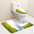 thumbnail image 1 of PUDMAD Meadow 3 Piece Bathroom Rugs Set Bath Rug Contour Mat and Toilet Lid Cover, 1 of 2
