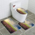 thumbnail image 1 of PUDMAD Meadow 3 Piece Bathroom Rugs Set Bath Rug Contour Mat and Toilet Lid Cover, 1 of 2