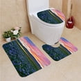 thumbnail image 1 of PUDMAD Meadow Blooming Iris Flowers 3 Piece Bathroom Rugs Set Bath Rug Contour Mat and Toilet Lid Cover, 1 of 2