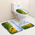 thumbnail image 1 of PUDMAD Meadow Sunflowers 3 Piece Bathroom Rugs Set Bath Rug Contour Mat and Toilet Lid Cover, 1 of 2