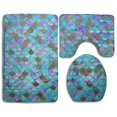 thumbnail image 1 of PUDMAD Mermaid Fish Scale 3 Piece Bathroom Rugs Set Bath Rug Contour Mat and Toilet Lid Cover, 1 of 2