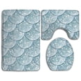 thumbnail image 1 of PUDMAD Mermaid Fish Scales 3 Piece Bathroom Rugs Set Bath Rug Contour Mat and Toilet Lid Cover, 1 of 2