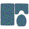 thumbnail image 1 of PUDMAD Mermaid Scales 3 Piece Bathroom Rugs Set Bath Rug Contour Mat and Toilet Lid Cover, 1 of 2