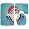 thumbnail image 1 of PUDMAD Merry Christmas 3 Piece Bathroom Rugs Set Bath Rug Contour Mat and Toilet Lid Cover, 1 of 2