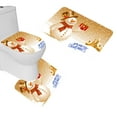 thumbnail image 1 of PUDMAD Merry Christmas 3 Piece Bathroom Rugs Set Bath Rug Contour Mat and Toilet Lid Cover, 1 of 2