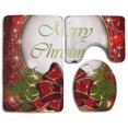 thumbnail image 1 of PUDMAD Merry Christmas 3 Piece Bathroom Rugs Set Bath Rug Contour Mat and Toilet Lid Cover, 1 of 2