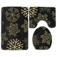thumbnail image 1 of PUDMAD Merry Christmas Beige Snow 3 Piece Bathroom Rugs Set Bath Rug Contour Mat and Toilet Lid Cover, 1 of 2