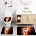 thumbnail image 1 of PUDMAD Microphone in Fire 3 Piece Bathroom Rugs Set Bath Rug Contour Mat and Toilet Lid Cover, 1 of 2