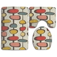 thumbnail image 1 of PUDMAD Mid Century Modern 3 Piece Bathroom Rugs Set Bath Rug Contour Mat and Toilet Lid Cover, 1 of 2