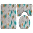 thumbnail image 1 of PUDMAD Mid-century Modern Diamond 3 Piece Bathroom Rugs Set Bath Rug Contour Mat and Toilet Lid Cover, 1 of 2