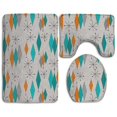 thumbnail image 1 of PUDMAD MidCentury Modern Diamond Fornisex 3 Piece Bathroom Rugs Set Bath Rug Contour Mat and Toilet Lid Cover, 1 of 2