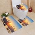 thumbnail image 1 of PUDMAD Midtown Manhattan Skyline at Sunrise 3 Piece Bathroom Rugs Set Bath Rug Contour Mat and Toilet Lid Cover, 1 of 2