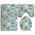 thumbnail image 1 of PUDMAD Milk Cookies 3 Piece Bathroom Rugs Set Bath Rug Contour Mat and Toilet Lid Cover, 1 of 2