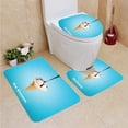 thumbnail image 1 of PUDMAD Milk ice Cream Cone Pour Chocolate Syrup 3 Piece Bathroom Rugs Set Bath Rug Contour Mat and Toilet Lid Cover, 1 of 2