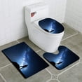 thumbnail image 1 of PUDMAD Milky Way Night Sky and Silhouette a Standing Man 3 Piece Bathroom Rugs Set Bath Rug Contour Mat and Toilet Lid Cover, 1 of 2