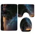 thumbnail image 1 of PUDMAD Milky Way Perseid Meteor Shower 2018 Dark Hedges 3 Piece Bathroom Rugs Set Bath Rug Contour Mat and Toilet Lid Cover, 1 of 2