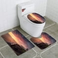 thumbnail image 1 of PUDMAD Miraflores 3 Piece Bathroom Rugs Set Bath Rug Contour Mat and Toilet Lid Cover, 1 of 2