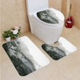 thumbnail image 1 of PUDMAD Misty Jungle Forest 3 Piece Bathroom Rugs Set Bath Rug Contour Mat and Toilet Lid Cover, 1 of 2