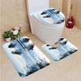 thumbnail image 1 of PUDMAD Misty Summer Morning Vertical 3 Piece Bathroom Rugs Set Bath Rug Contour Mat and Toilet Lid Cover, 1 of 2