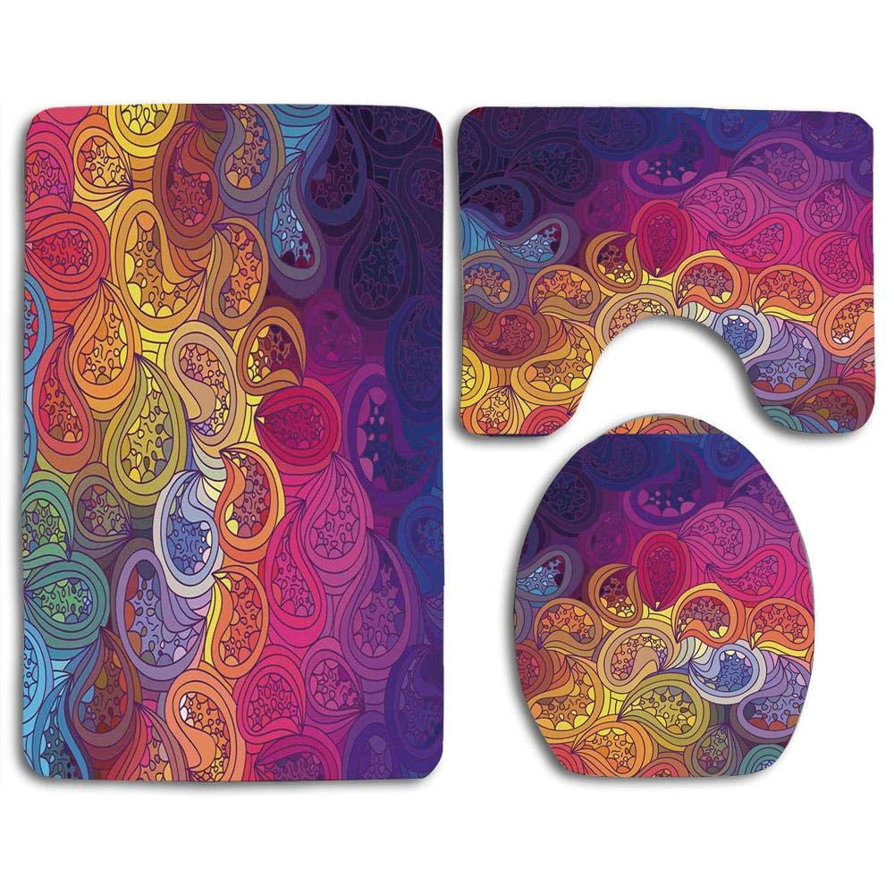 Kitsch Rugs PUDMAD Modern Abstract Leaf Shaped Colorful Wavy Curved Figures ...