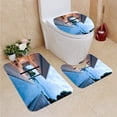 thumbnail image 1 of PUDMAD Modern Island Villa 3 Piece Bathroom Rugs Set Bath Rug Contour Mat and Toilet Lid Cover, 1 of 2