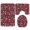 thumbnail image 1 of PUDMAD Modern Paisley Ethnic Sprit 3 Piece Bathroom Rugs Set Bath Rug Contour Mat and Toilet Lid Cover, 1 of 2