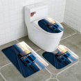 thumbnail image 1 of PUDMAD Modern semi Truck Trailer on Twilight Highway 3 Piece Bathroom Rugs Set Bath Rug Contour Mat and Toilet Lid Cover, 1 of 2