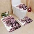 thumbnail image 1 of PUDMAD Monarch Butterflies Tree Branch 3 Piece Bathroom Rugs Set Bath Rug Contour Mat and Toilet Lid Cover, 1 of 2