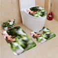 thumbnail image 1 of PUDMAD Monarch Butterfly Sitting Girl Hand 3 Piece Bathroom Rugs Set Bath Rug Contour Mat and Toilet Lid Cover, 1 of 2